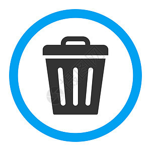 平淡蓝色和灰色的垃圾桶可折叠蓝色和灰色四轮光栅图标环境回收站字形篮子回收垃圾箱生态垃圾倾倒图片
