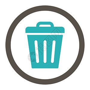 垃圾可折叠灰色和青色 以光栅整圆图标回收环境回收站字形篮子生态垃圾箱垃圾桶倾倒背景图片