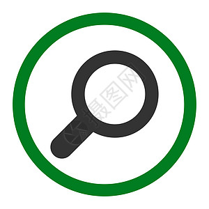 定位图标查看平坦绿色和灰色的光栅圆形图标学习手表镜片玻璃审计测试乐器探索搜索工具背景