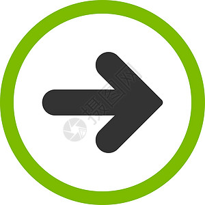 右平面箭头向右平面生态绿色和灰色字形导航运输界面光标运动指针指标用户水平图片