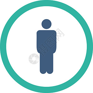 人平板钴和青青色四向矢量图标成人用户字形身体成员绅士员工性格帐户男生图片