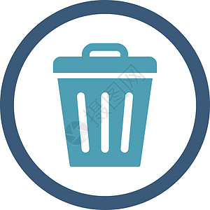垃圾处理罐平坦青色和蓝颜色四向矢量图标字形垃圾箱回收环境生态垃圾桶篮子倾倒蓝色回收站图片