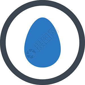 鸡蛋平平滑的蓝色彩色四向矢量图标字形食物细胞数字形式早餐背景图片