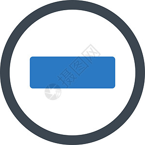 将平平的蓝色平滑颜色四向矢量图标减为平平淡回收站橡皮垃圾桶垃圾长方形字形图片