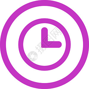 时钟平放紫紫色四向矢量图标图片