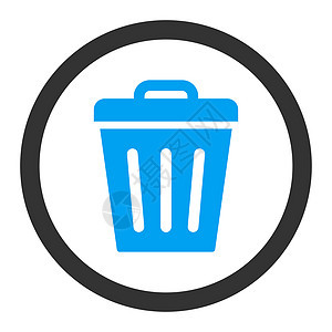 平淡蓝色和灰色的垃圾桶可折叠蓝色和灰色四轮光栅图标环境倾倒垃圾生态回收篮子垃圾箱回收站字形背景图片