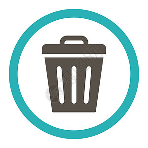 垃圾可折叠灰色和青色 以光栅整圆图标垃圾箱字形垃圾桶环境回收篮子回收站生态倾倒背景图片