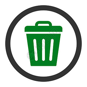 垃圾处理罐平坦绿色和灰色 四轮光栅图标回收站生态篮子字形环境倾倒垃圾桶垃圾箱回收图片