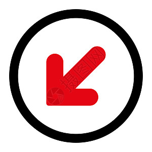 向左倾斜的紫红色和黑色 以光栅圆形图标箭头运动红色出口字形导航光标指针图片
