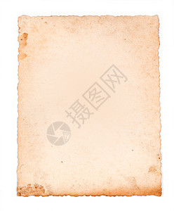 白背景上孤立的旧纸黄色古董羊皮纸框架白色棕色状况划伤床单材料图片