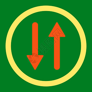 垂直平平橙色和黄黄色颜色四向矢量图标字形箭头光标绿色倒置指针方法字拖背景导航图片