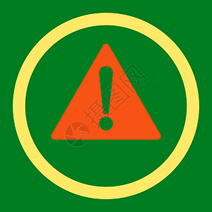 警告平平橙色和黄色四向矢量图标背景问号界面服务台暗示绿色报警预防冒险风险图片