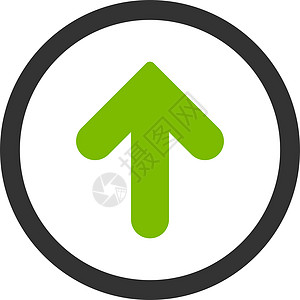向上平坦的箭头绿色和灰色生态指针运动生长字形导航光标图片