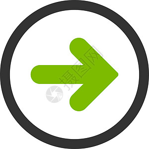 右平面箭头向右平面生态绿色和灰色用户导航光标运输指标指针字形水平运动界面图片