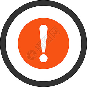 问题平平橙色和灰色四向矢量图标感叹号安全事故警告帮助危险报警指针冒险风险图片
