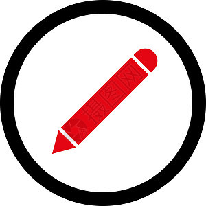 Penciil 平板强化红色和黑色红和黑颜色四向矢量图标编辑字形铅笔签名记事本图片