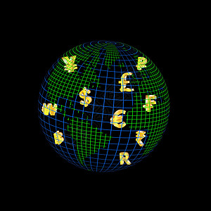 世界货币币值外汇法郎金属行星地球图片