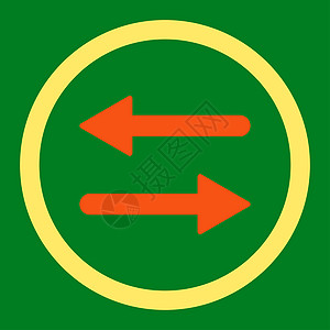 交换平平橙色和黄色 四面环形光栅图标镜子同步水平地方法字形绿色水平变体箭头字拖图片