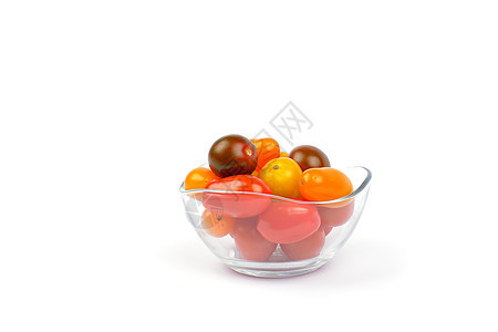 白底樱桃西红柿白色蔬菜营养食物绿色红色背景图片