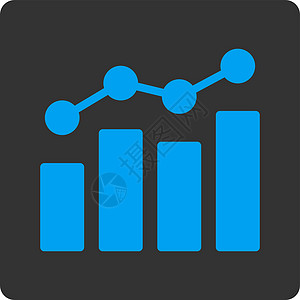 分析图标灰色金融条形监控生长统计蓝色进步字形利润图片