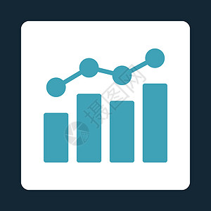 分析图标深蓝色监控销售量字形金融信息蓝色生长数据白色图片