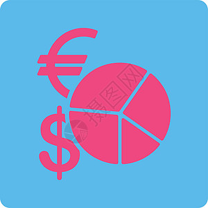 货币饼图图标现金字形电子商务统计馅饼蓝色银行粉色图表信息图片