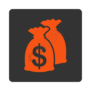 基金图标现金利润宝藏字形钱袋橙色投资金融财富资金图片