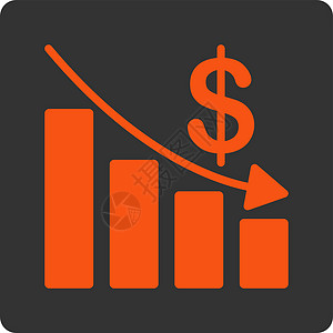 中断图标数据金融信息灰色货币销售量橙色危机商业字形图片