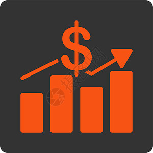销售图标监控图表市场统计销售量货币条形数据利润橙色图片