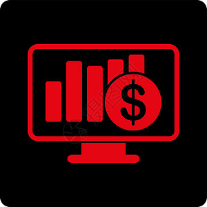 销售监测器图标数据条形商业字形信息报告金融桌面硬币利润图片