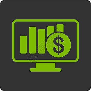 销售监测器图标桌面报告销售量图表信息利润统计屏幕硬币电视图片