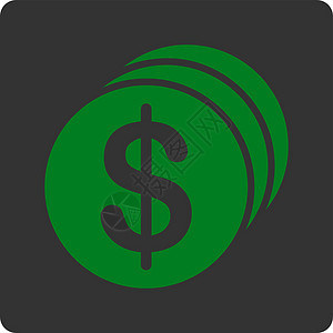 美元硬币图标电子商务现金支付银行薪水绿色字形货币银行业储蓄图片