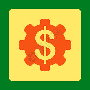 付款选项图标齿轮橙色背景机械金融力学现金合作工程货币图片