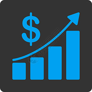 销售额增长图标条形统计商业蓝色金融图表销售量字形灰色信息图片