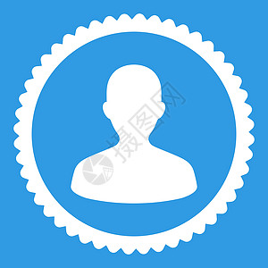 用户平面白彩圆邮票图标身体反射成人绅士经理字形男生身份橡皮性格图片