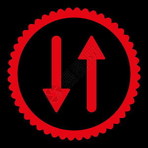 垂直平面红彩圆印章图标  label镜子海豹证书方法光标倒置箭头橡皮同步交换图片