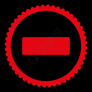 最小化平面红彩圆印章图标橡皮海豹字形背景证书垃圾邮票垃圾桶黑色长方形图片