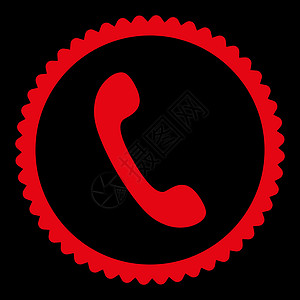 电话平板红彩圆邮票图标讲话戒指海豹电讯证书字形热线橡皮电话号码黑色图片