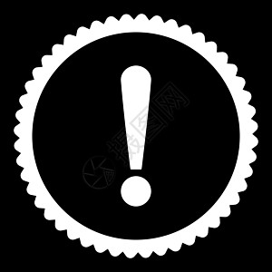 感叹符号平面白彩粉圆印章图标安全指针海豹橡皮注意力预防冒险感叹号邮票信号图片