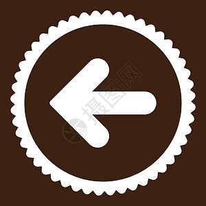 左向箭头平面白色橡皮光标导航棕色证书指针背景字形运动邮票图片