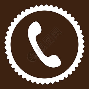 电话平面白彩粉圆邮票图标扬声器电讯背景棕色海豹橡皮字形电话号码热线证书图片