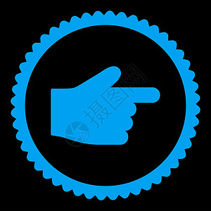 平偶点蓝彩圆邮票图标拇指作品证书指针海豹手势黑色手指橡皮棕榈图片