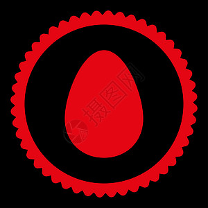 鸡蛋平红彩圆邮票图标数字背景细胞黑色海豹形式红色证书食物早餐图片