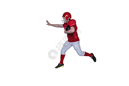 美国足球运动员 与球一起奔跑运动体育红色男人竞赛手臂男性跑步一只手袜子图片