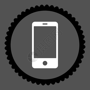 黑色和白色智能手机平面黑白颜色环形邮票图标软垫电话展示电子反应字形背景通讯器海豹框架图片