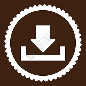 下载平板白彩圆邮票图标店铺背景棕色贮存磁盘海豹储蓄白色向下证书图片