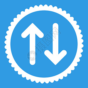 翻转平板白彩圆邮票图标海豹箭头蓝色橡皮变体证书背景交换方法白色背景图片