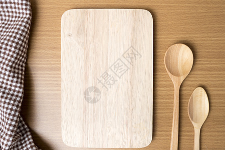切割板和木制勺食物勺子木头工作室厨具项目桌子餐具厨房用具图片