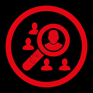 市场营销平板红色四向矢量图标职员社交团队用户会议探索男人人群朋友们客户图片