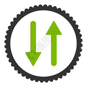 垂直平板交换绿色和灰色生态双环印章图标光标倒置变体证书方法同步邮票镜子字拖指针图片